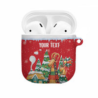 Romania Christmas Personalized AirPods Case Romanian Folklore Capra Goat - Wonder Print Shop