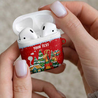 Romania Christmas Personalized AirPods Case Romanian Folklore Capra Goat - Wonder Print Shop