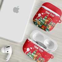 Romania Christmas Personalized AirPods Case Romanian Folklore Capra Goat - Wonder Print Shop