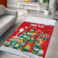 Romania Christmas Personalized Area Rug Romanian Folklore Capra Goat - Wonder Print Shop