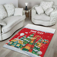Romania Christmas Personalized Area Rug Romanian Folklore Capra Goat - Wonder Print Shop