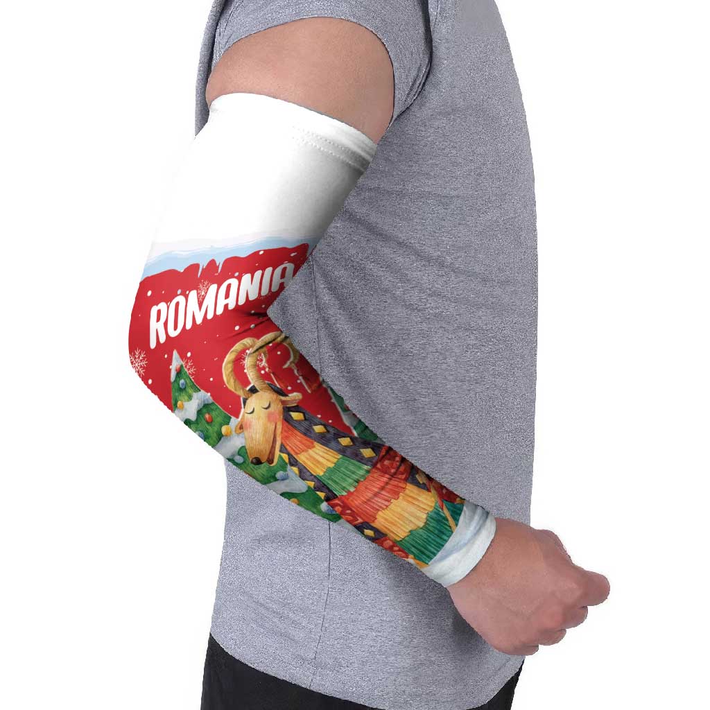 Romania Christmas Personalized Arm Sleeves Romanian Folklore Capra Goat - Wonder Print Shop