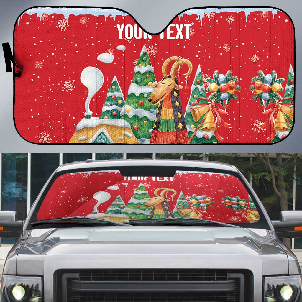 Romania Christmas Personalized Auto Sun Shade Romanian Folklore Capra Goat - Wonder Print Shop