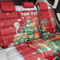 Romania Christmas Personalized Back Car Seat Cover Romanian Folklore Capra Goat - Wonder Print Shop