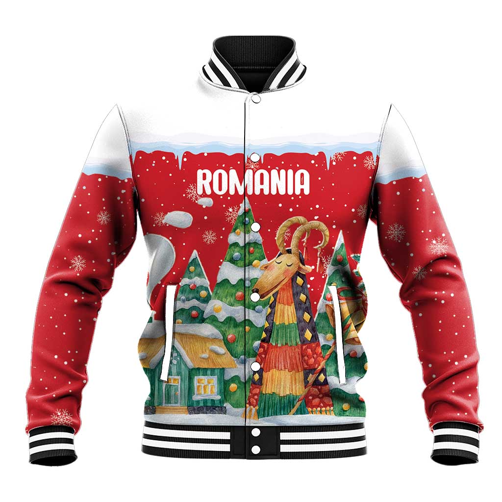 Romania Christmas Personalized Baseball Jacket Romanian Folklore Capra Goat - Wonder Print Shop