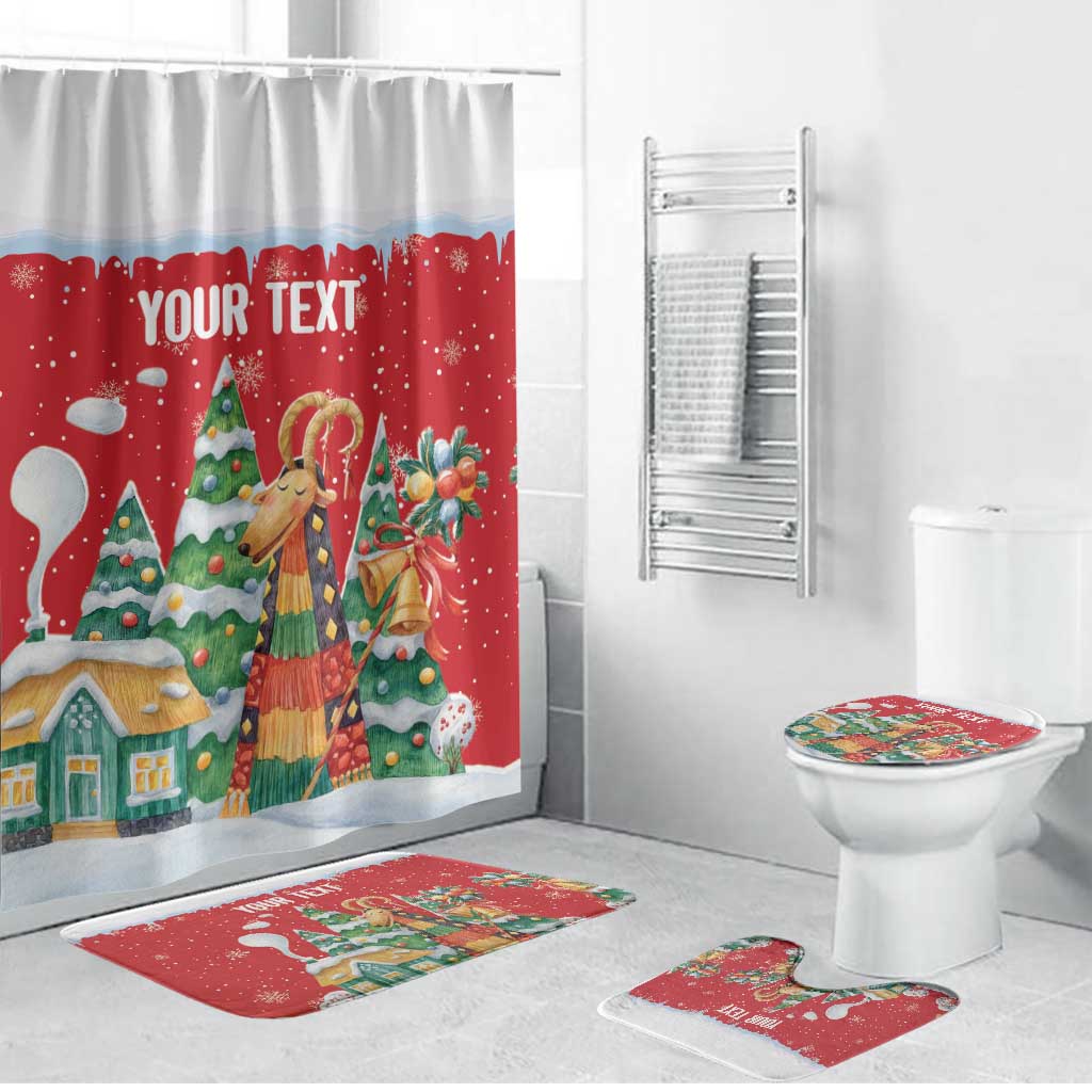Romania Christmas Personalized Bathroom Set Romanian Folklore Capra Goat - Wonder Print Shop