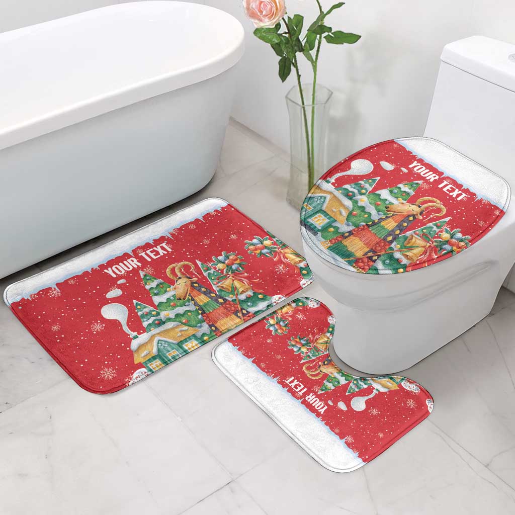 Romania Christmas Personalized Bathroom Set Romanian Folklore Capra Goat - Wonder Print Shop