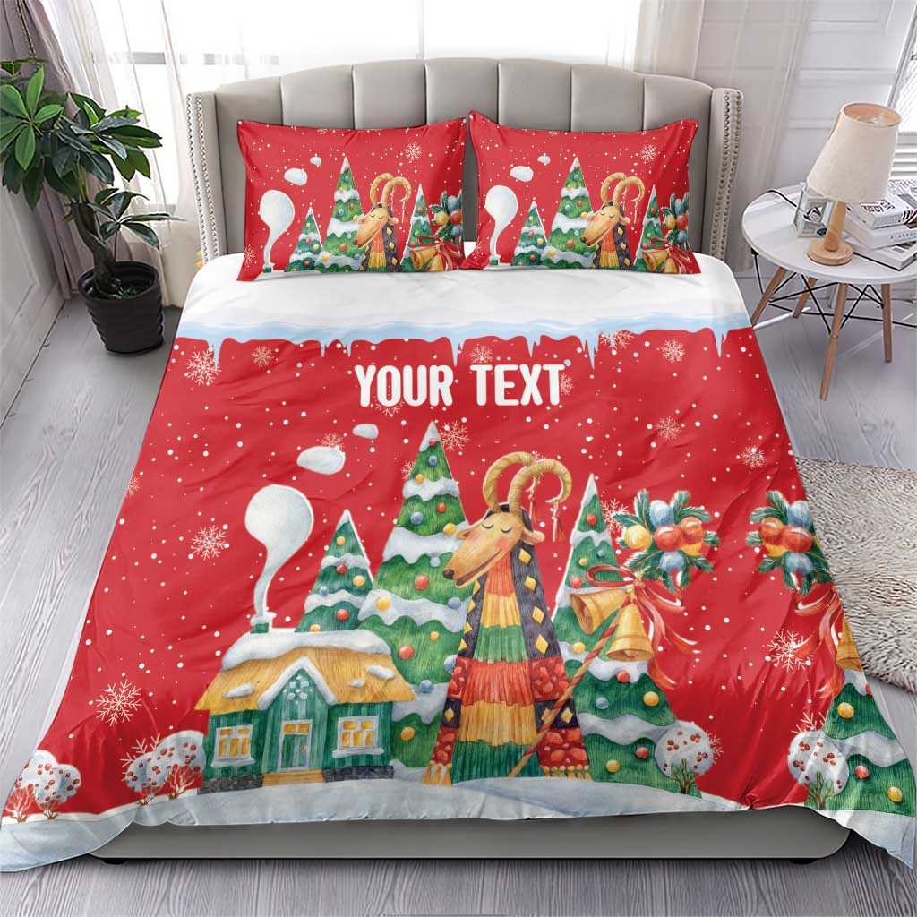 Romania Christmas Personalized Bedding Set Romanian Folklore Capra Goat - Wonder Print Shop