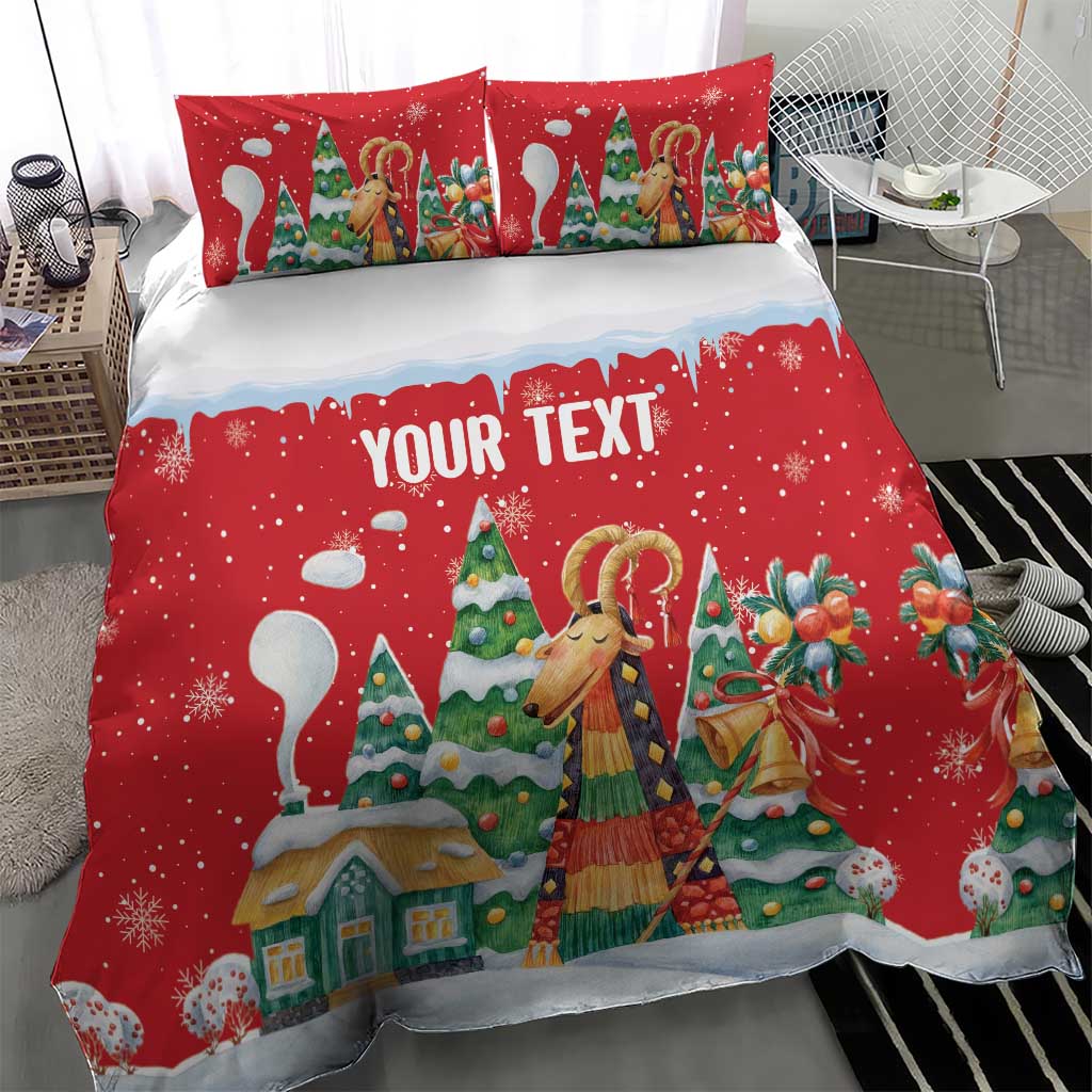 Romania Christmas Personalized Bedding Set Romanian Folklore Capra Goat - Wonder Print Shop