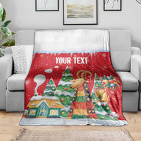 Romania Christmas Personalized Blanket Romanian Folklore Capra Goat - Wonder Print Shop