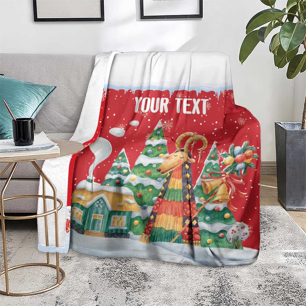 Romania Christmas Personalized Blanket Romanian Folklore Capra Goat - Wonder Print Shop
