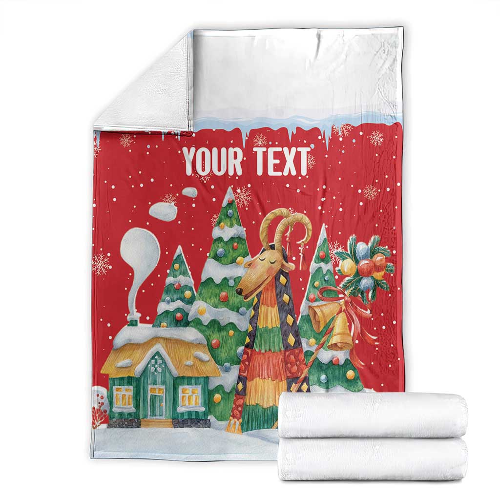 Romania Christmas Personalized Blanket Romanian Folklore Capra Goat - Wonder Print Shop
