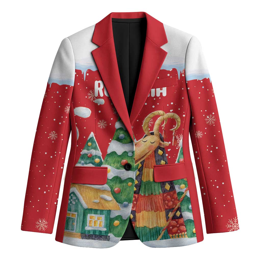 Romania Christmas Personalized Blazer Romanian Folklore Capra Goat - Wonder Print Shop