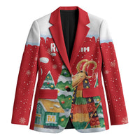 Romania Christmas Personalized Blazer Romanian Folklore Capra Goat - Wonder Print Shop