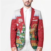 Romania Christmas Personalized Blazer Romanian Folklore Capra Goat - Wonder Print Shop