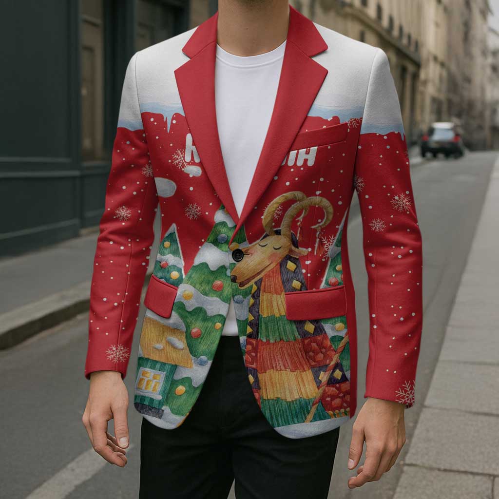 Romania Christmas Personalized Blazer Romanian Folklore Capra Goat - Wonder Print Shop