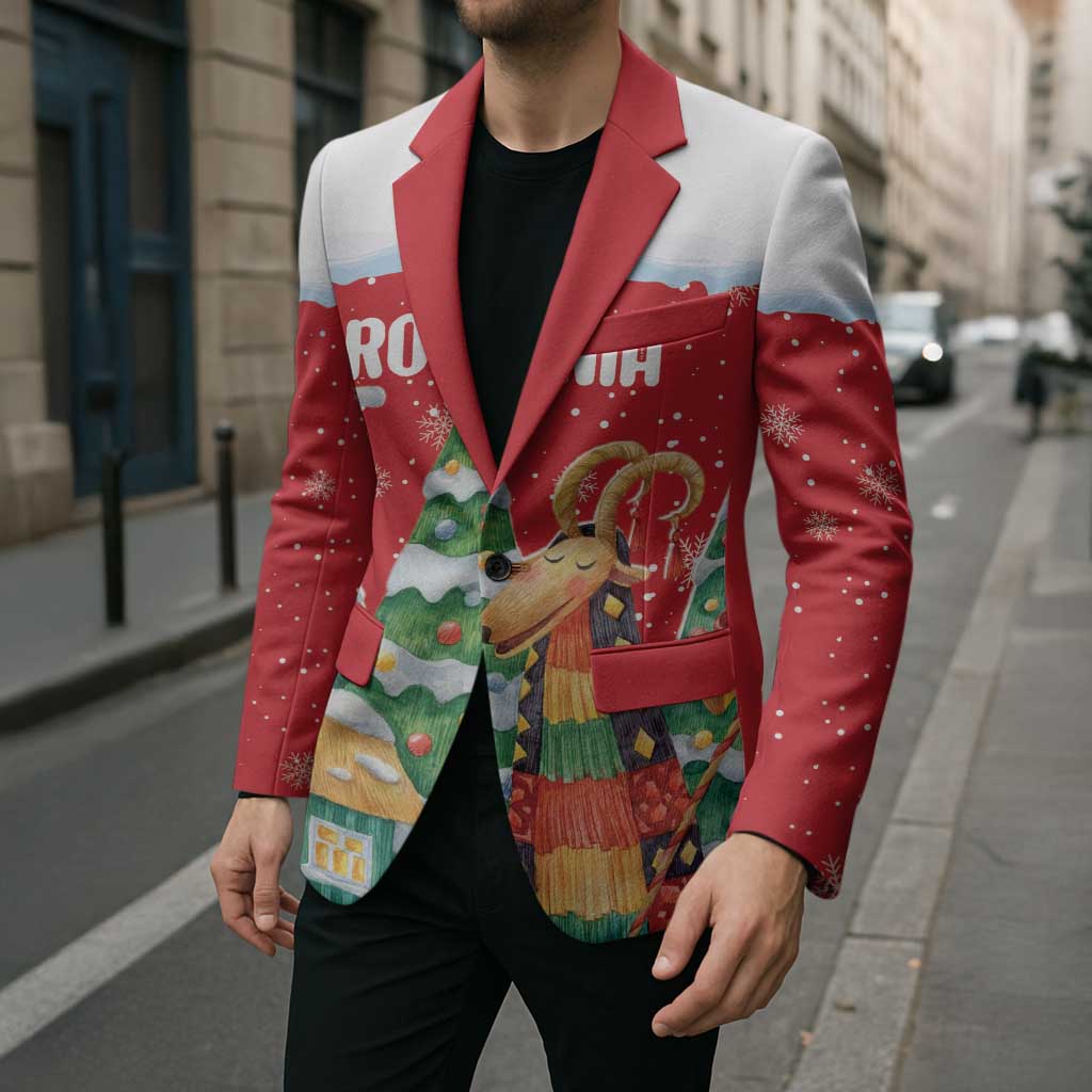 Romania Christmas Personalized Blazer Romanian Folklore Capra Goat - Wonder Print Shop
