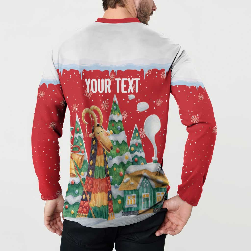 Romania Christmas Personalized Button Sweatshirt Romanian Folklore Capra Goat - Wonder Print Shop