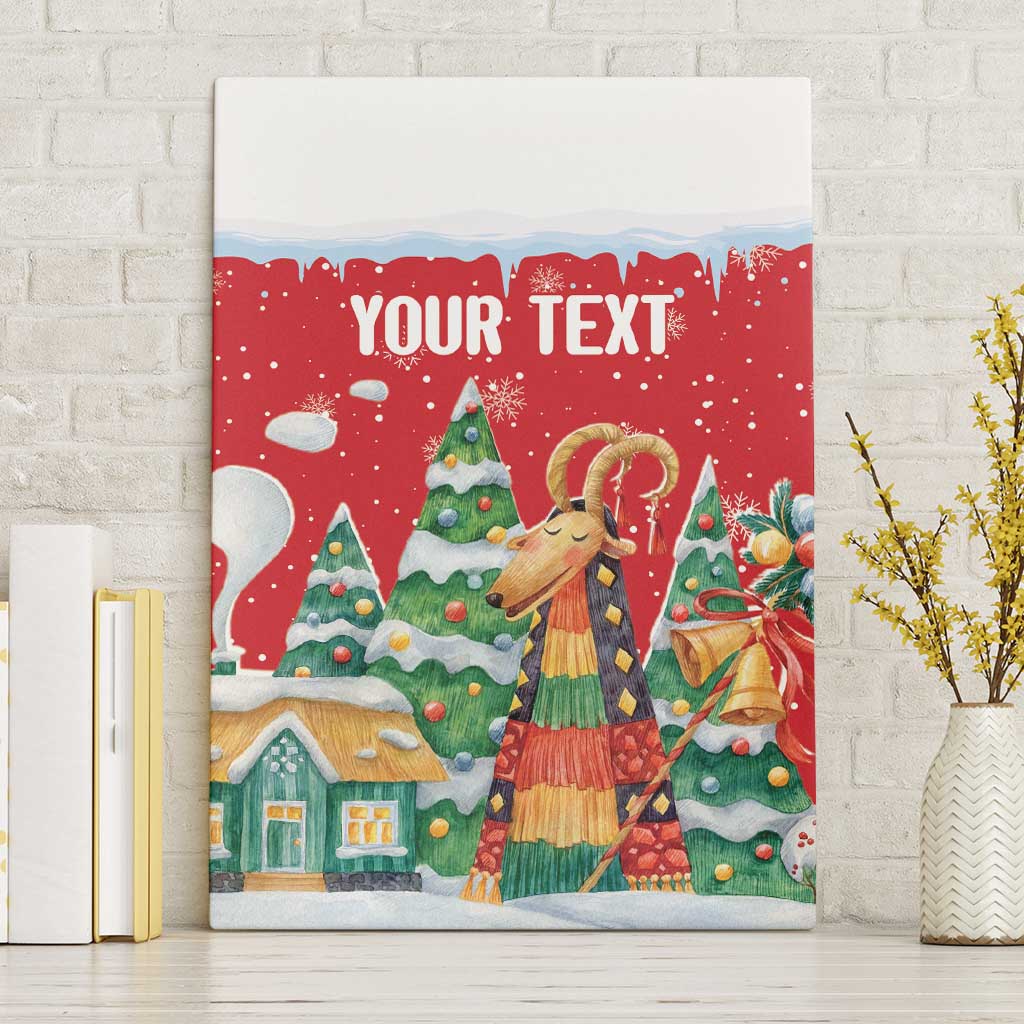 Romania Christmas Personalized Canvas Wall Art Romanian Folklore Capra Goat - Wonder Print Shop