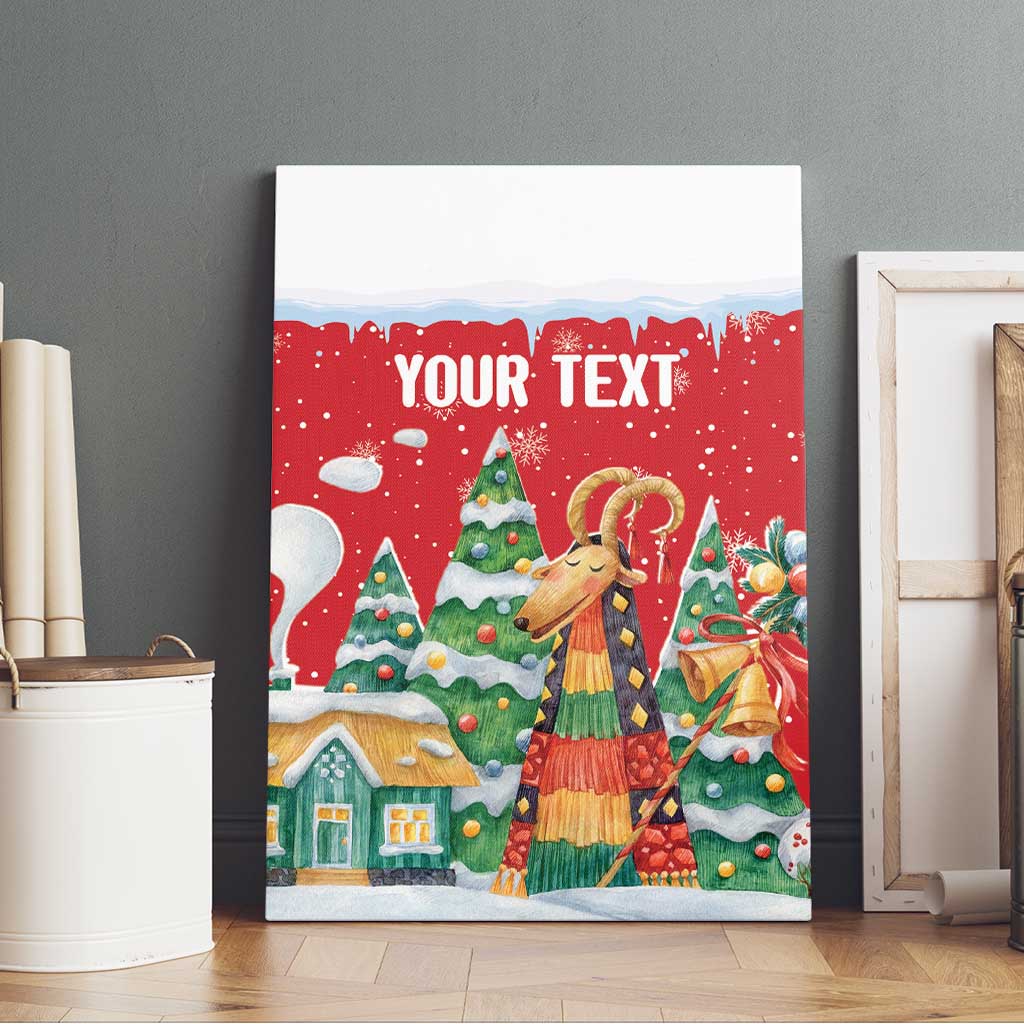 Romania Christmas Personalized Canvas Wall Art Romanian Folklore Capra Goat - Wonder Print Shop