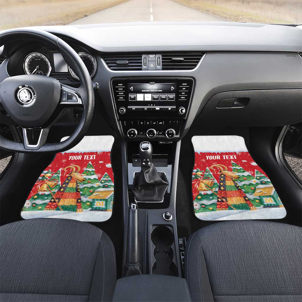 Romania Christmas Personalized Car Mats Romanian Folklore Capra Goat - Wonder Print Shop