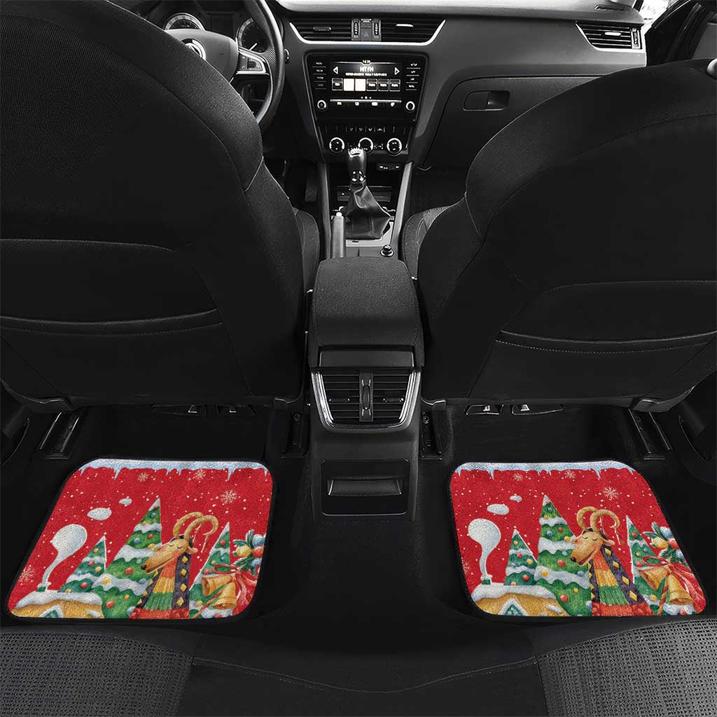 Romania Christmas Personalized Car Mats Romanian Folklore Capra Goat - Wonder Print Shop