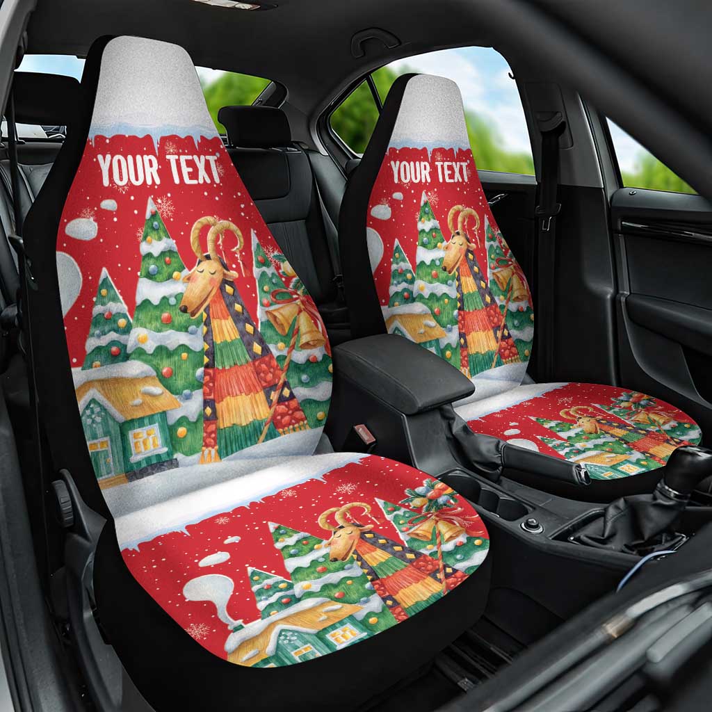 Romania Christmas Personalized Car Seat Cover Romanian Folklore Capra Goat - Wonder Print Shop