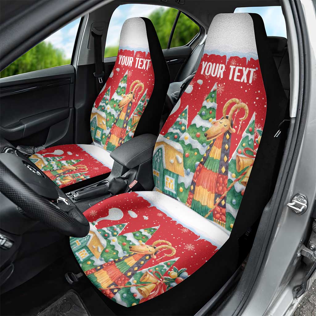 Romania Christmas Personalized Car Seat Cover Romanian Folklore Capra Goat - Wonder Print Shop