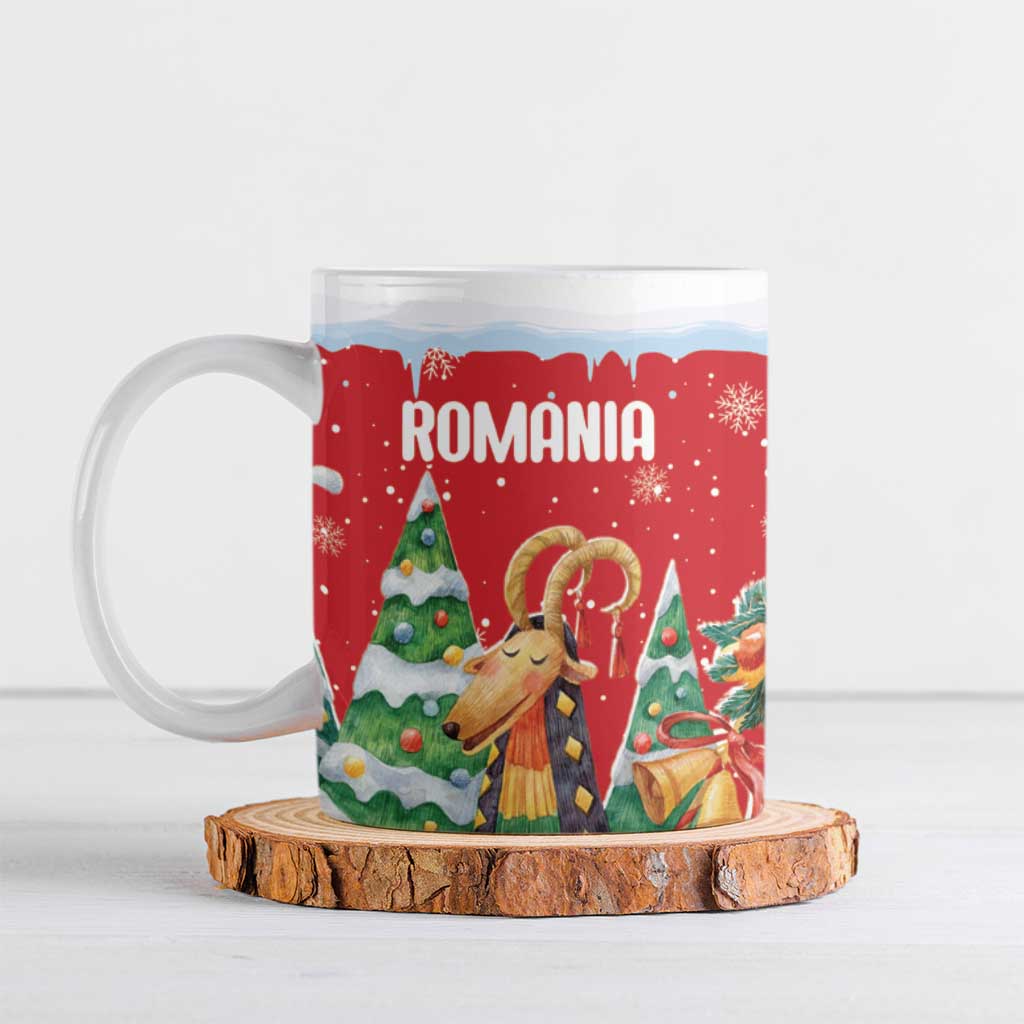 Romania Christmas Personalized Ceramic Mug Romanian Folklore Capra Goat - Wonder Print Shop