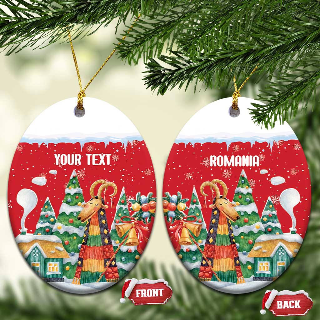 Romania Christmas Personalized Ceramic Ornament Romanian Folklore Capra Goat - Wonder Print Shop