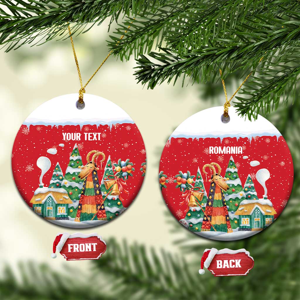 Romania Christmas Personalized Ceramic Ornament Romanian Folklore Capra Goat - Wonder Print Shop