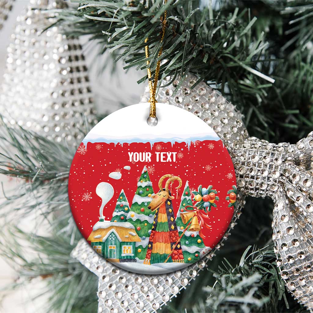 Romania Christmas Personalized Ceramic Ornament Romanian Folklore Capra Goat - Wonder Print Shop