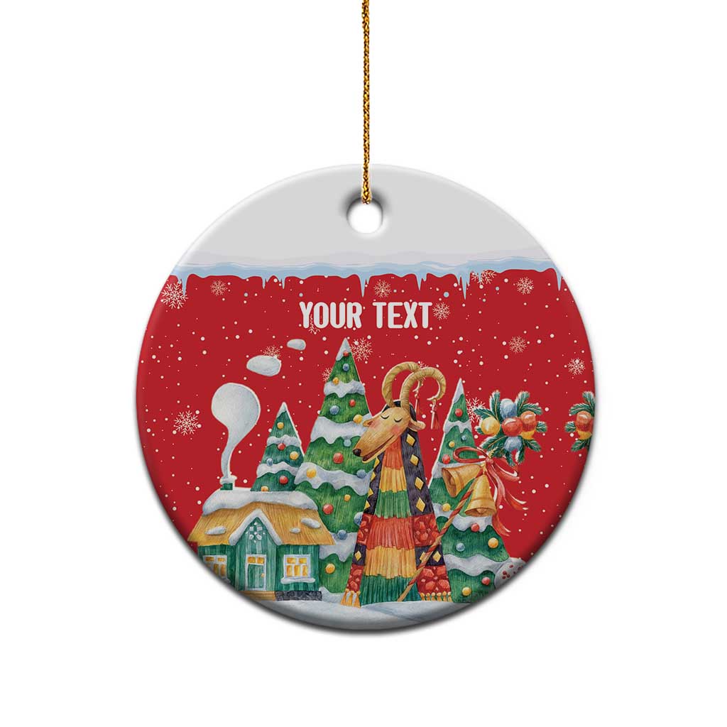 Romania Christmas Personalized Ceramic Ornament Romanian Folklore Capra Goat - Wonder Print Shop