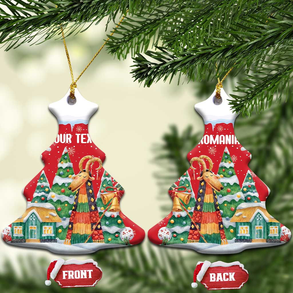 Romania Christmas Personalized Ceramic Ornament Romanian Folklore Capra Goat - Wonder Print Shop