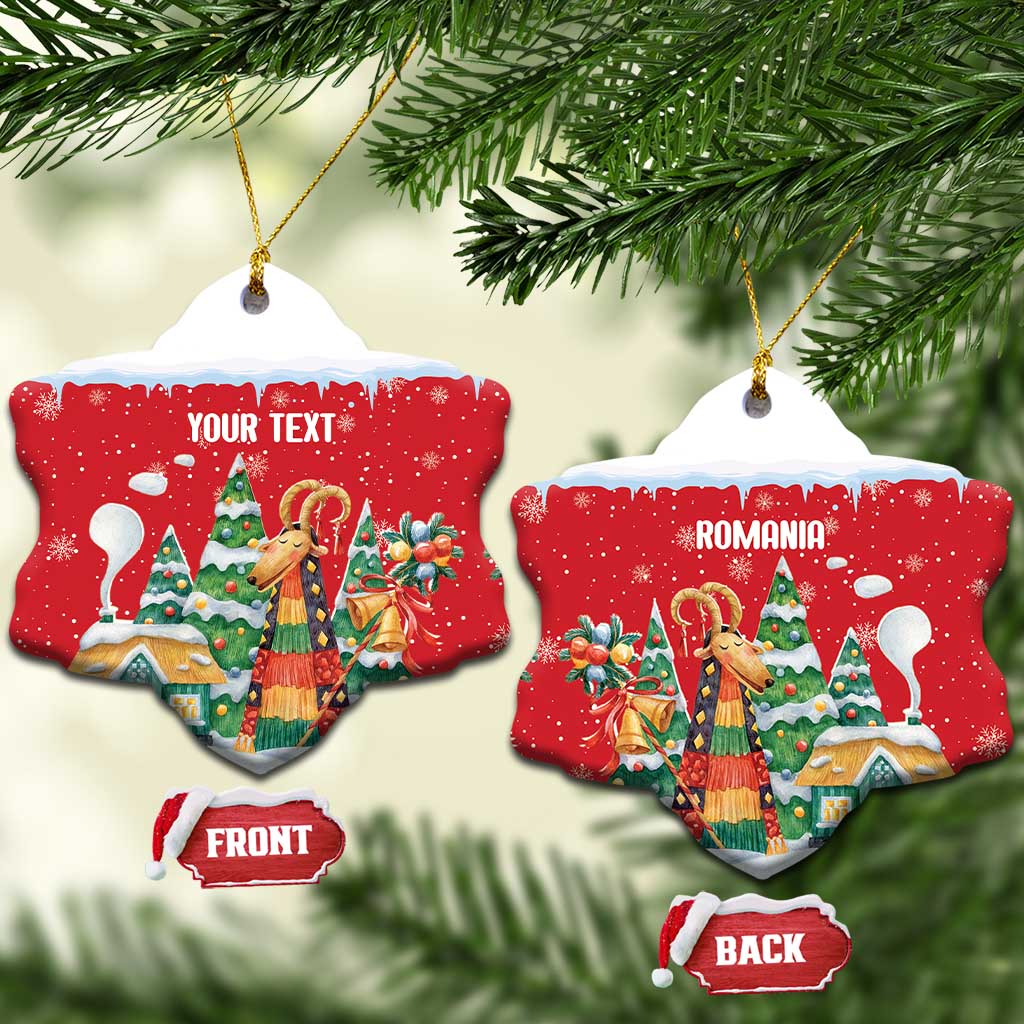 Romania Christmas Personalized Ceramic Ornament Romanian Folklore Capra Goat - Wonder Print Shop