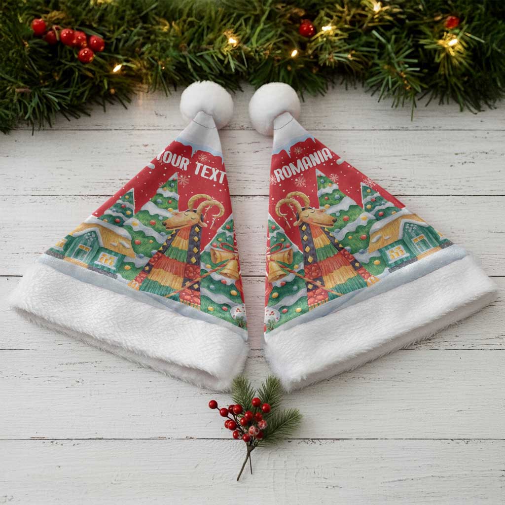 Romania Christmas Personalized Christmas Santa Hat Romanian Folklore Capra Goat - Wonder Print Shop