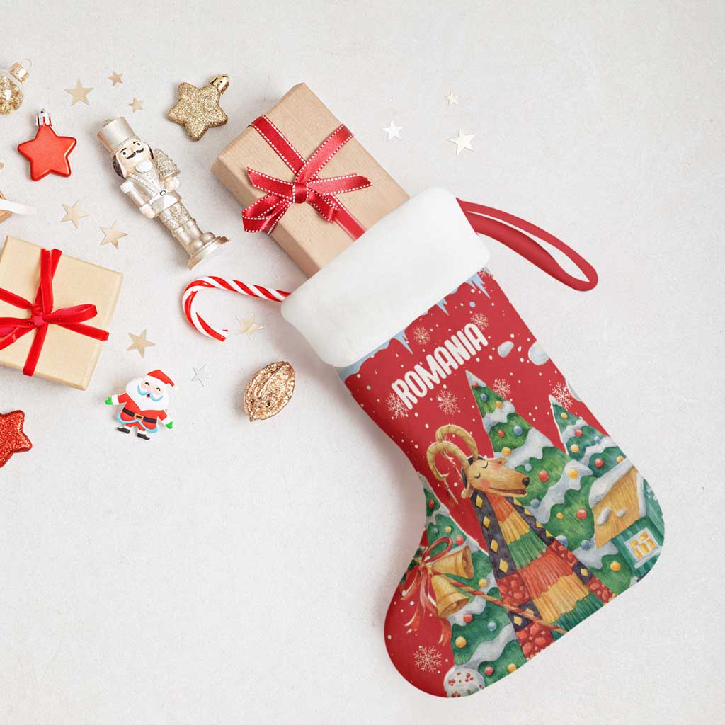 Romania Christmas Personalized Christmas Stocking Romanian Folklore Capra Goat - Wonder Print Shop