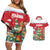 Romania Christmas Personalized Couples Matching Off Shoulder Short Dress and Hawaiian Shirt Romanian Folklore Capra Goat - Wonder Print Shop