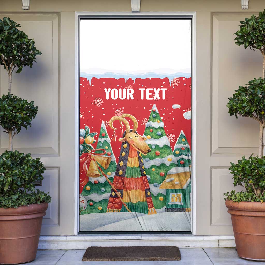 Romania Christmas Personalized Door Cover Romanian Folklore Capra Goat - Wonder Print Shop