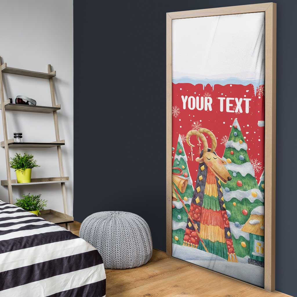 Romania Christmas Personalized Door Cover Romanian Folklore Capra Goat - Wonder Print Shop