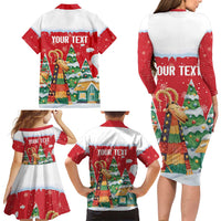 Romania Christmas Personalized Family Matching Long Sleeve Bodycon Dress and Hawaiian Shirt Romanian Folklore Capra Goat - Wonder Print Shop