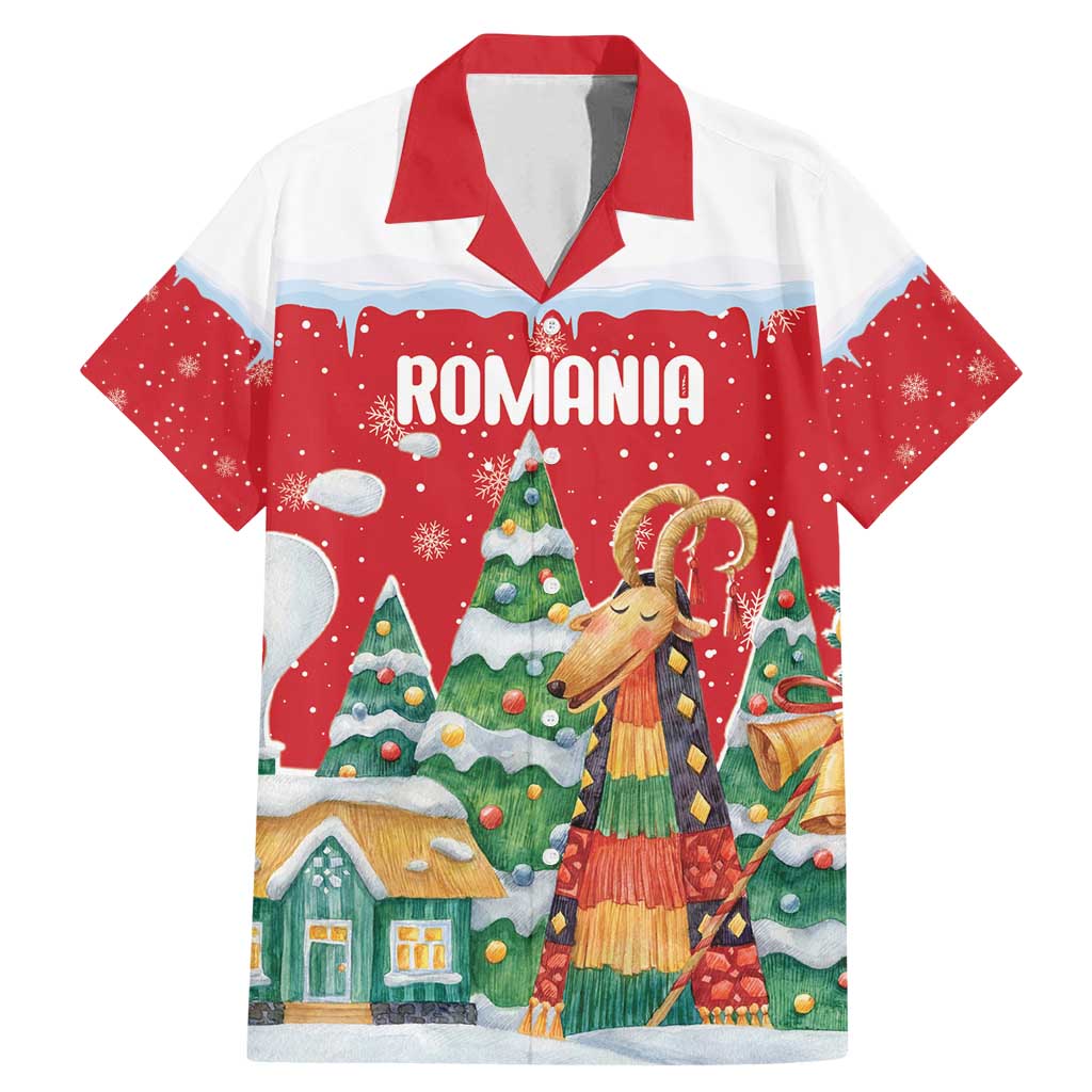 Romania Christmas Personalized Family Matching Mermaid Dress and Hawaiian Shirt Romanian Folklore Capra Goat - Wonder Print Shop