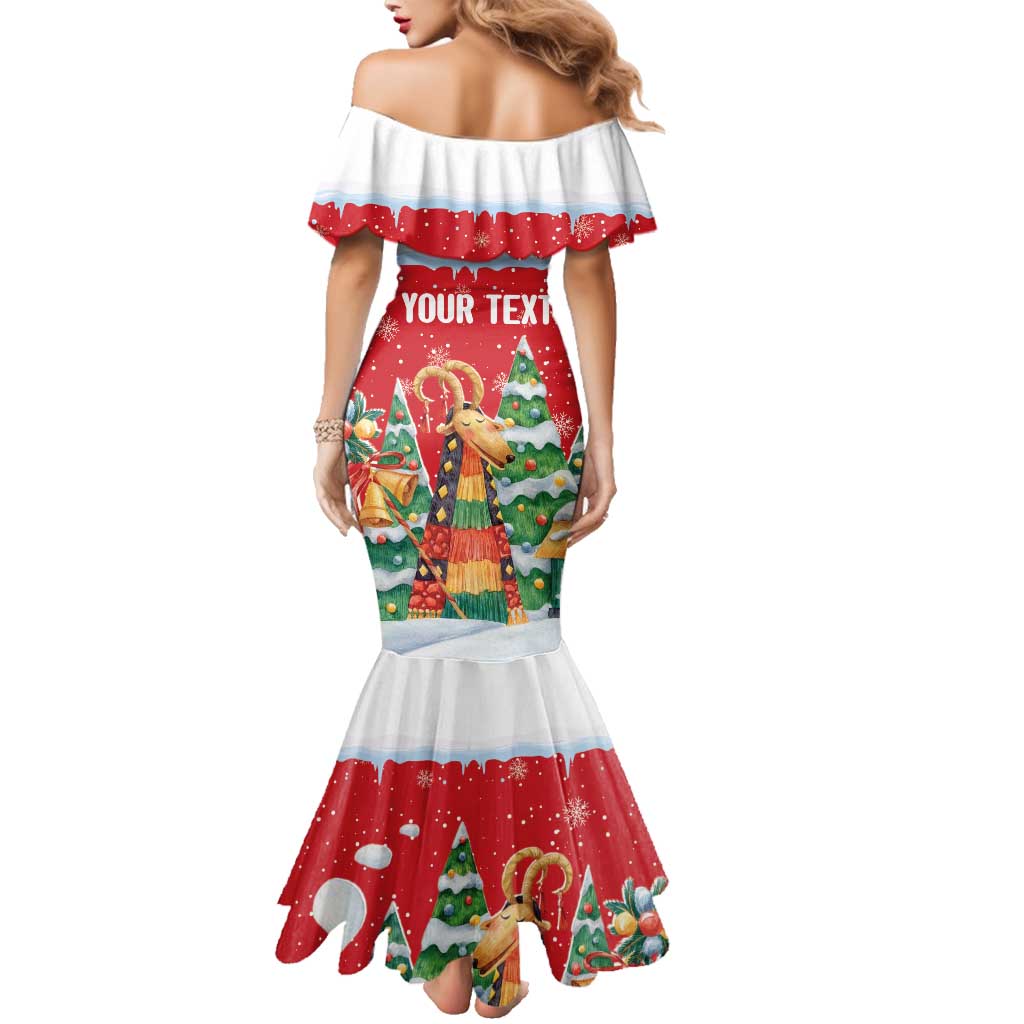 Romania Christmas Personalized Family Matching Mermaid Dress and Hawaiian Shirt Romanian Folklore Capra Goat - Wonder Print Shop