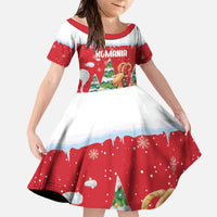 Romania Christmas Personalized Family Matching Off The Shoulder Long Sleeve Dress and Hawaiian Shirt Romanian Folklore Capra Goat - Wonder Print Shop