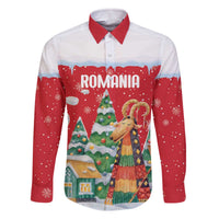 Romania Christmas Personalized Family Matching Off The Shoulder Long Sleeve Dress and Hawaiian Shirt Romanian Folklore Capra Goat - Wonder Print Shop