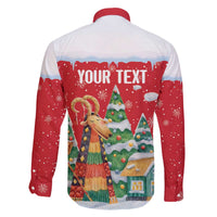Romania Christmas Personalized Family Matching Off The Shoulder Long Sleeve Dress and Hawaiian Shirt Romanian Folklore Capra Goat - Wonder Print Shop