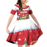 Romania Christmas Personalized Family Matching Off Shoulder Short Dress and Hawaiian Shirt Romanian Folklore Capra Goat - Wonder Print Shop