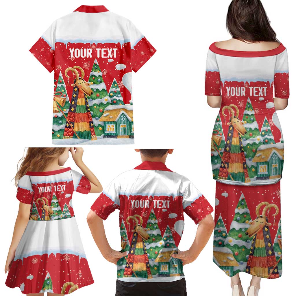 Romania Christmas Personalized Family Matching Puletasi and Hawaiian Shirt Romanian Folklore Capra Goat - Wonder Print Shop
