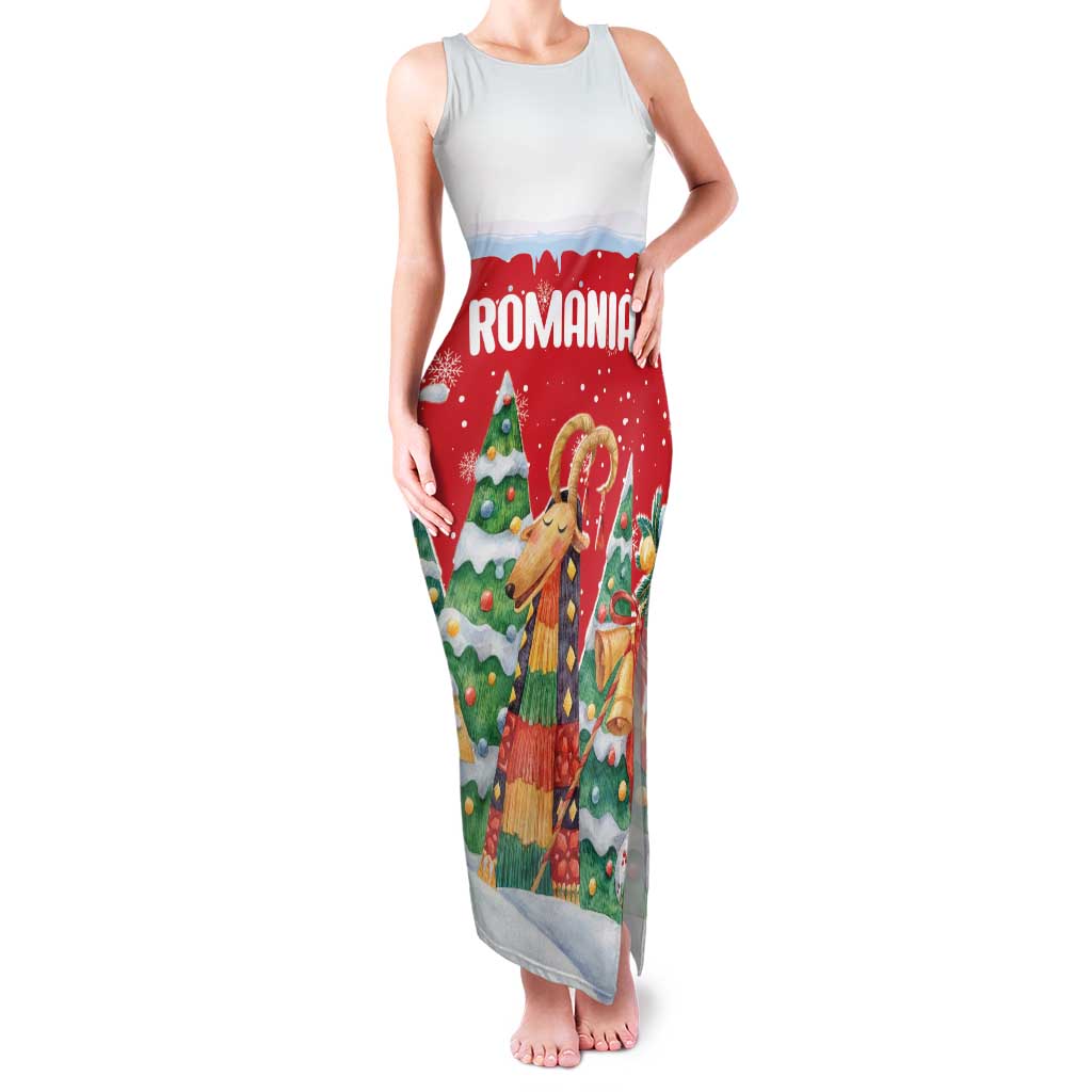 Romania Christmas Personalized Family Matching Tank Maxi Dress and Hawaiian Shirt Romanian Folklore Capra Goat - Wonder Print Shop