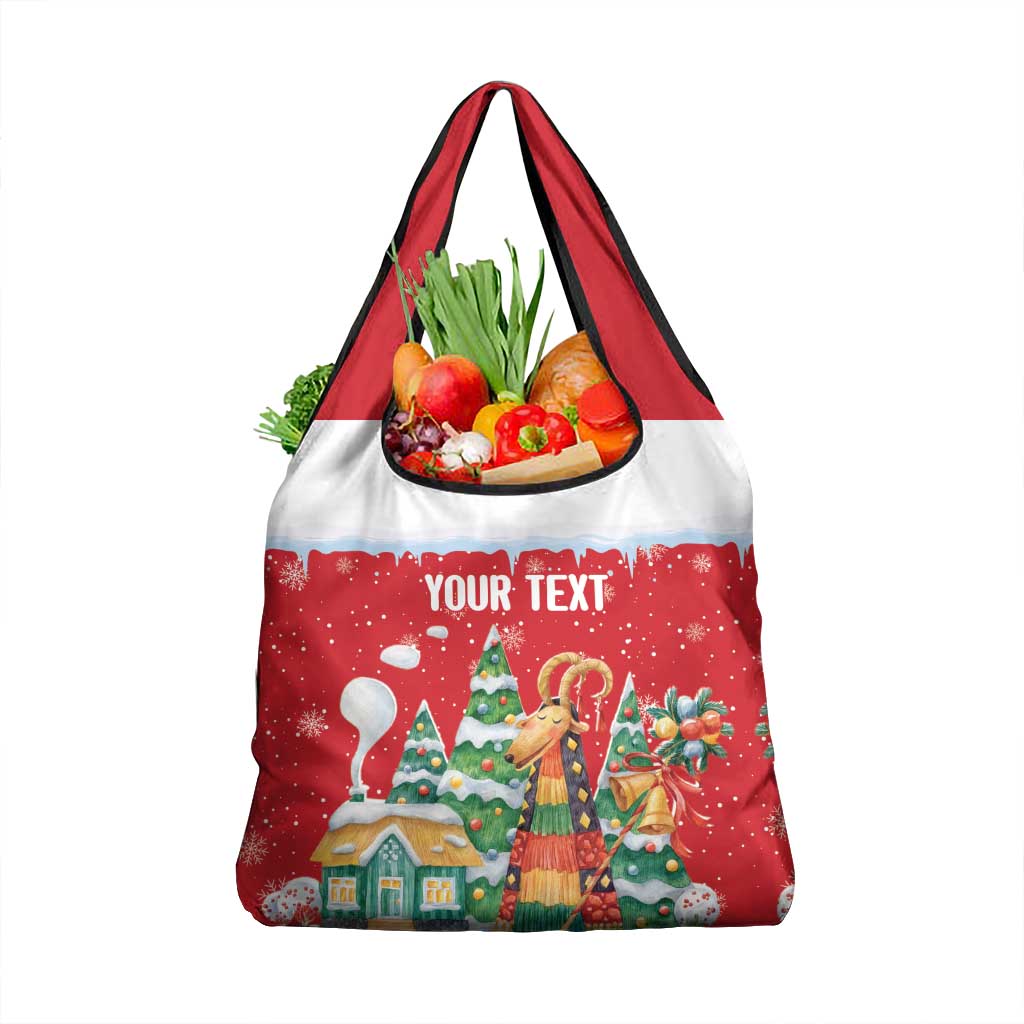 Romania Christmas Personalized Grocery Bag Romanian Folklore Capra Goat - Wonder Print Shop